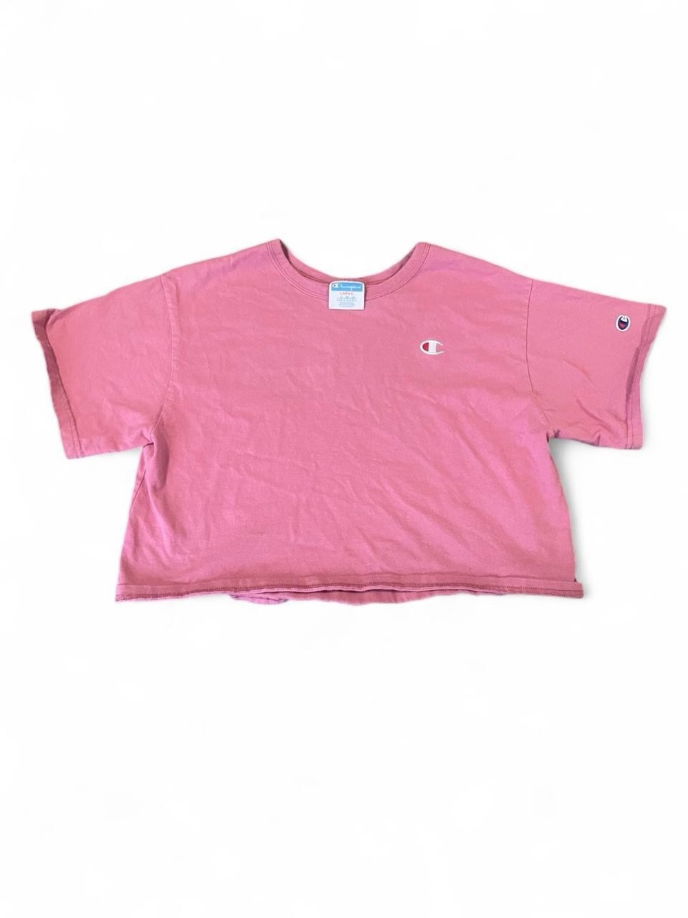 Champion Pink Cropped Short Sleeve Tee